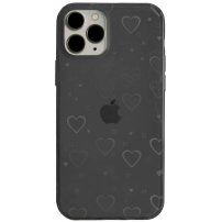 Przezroczysty pokrowiec z wymiennymi sercami dla iPhone 13 Pro - czarny