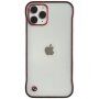 Matowy przezroczysty pokrowiec ochronna dla iPhone 11 Pro - czerwony