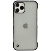 Matowy przezroczysty pokrowiec ochronna dla iPhone 12 Pro Max - czarny