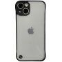 Matowy przezroczysty pokrowiec ochronna dla iPhone 13 - czarny