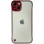 Matowy przezroczysty pokrowiec ochronna dla iPhone 13 - czerwony