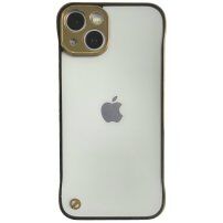Matowy przezroczysty pokrowiec ochronna dla iPhone 13 - złote