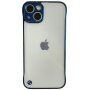 Matowy przezroczysty pokrowiec ochronna dla iPhone 13 - niebieskie