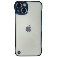 Matowy przezroczysty pokrowiec ochronna dla iPhone 13 - niebieskie