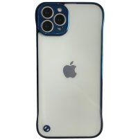 Matowy przezroczysty pokrowiec ochronna dla iPhone 13 Pro - niebieskie