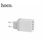 HOCO ładowarka do gniazda z czterema portami USB dla iPhone / iPod - biała