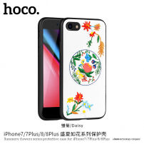 HOCO etui ochronne ze wzorem haftu dla Apple iPhone 7 Plus / 8 Plus - różowy kwiat