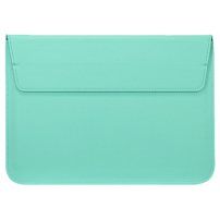 Uniwersalna koperta ze sztucznej skóry z podstawką dla MacBook do 16" - matowo-zielona