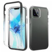 Odporny na wstrząsy dwukolorowy przezroczysty futerał do iPhone 12 Pro Max - czarne