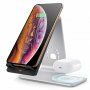 Bestand stojak z Qi ładowaniem bezprzewodowym do iPhone / AirPods - srebrny