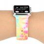 Silikonowy pasek z batikowym wzorem dla Apple Watch 42mm / 41mm / 40mm / 38mm - pastelowa tęcza