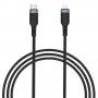 Pleciony kabel USB-C do transmisji danych i ładowania w oplocie / Lightning dla iPhone'a / iPad / iPod / AirPods - 3 m - czarny
