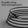 Pleciony kabel USB-C do transmisji danych i ładowania w oplocie / Lightning dla iPhone'a / iPad / iPod / AirPods - 3 m - czarny