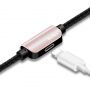 BENKS USB kabel ze złączami lightning male / female do ładowania i słuchania muzyki dla Apple iPhone - 25cm - różowo-złoty