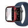 Matowe etui ochronne z hartowanym szkłem dla Apple Watch 45mm - czerwony