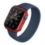 Matowe etui ochronne z hartowanym szkłem dla Apple Watch 45mm - czerwony