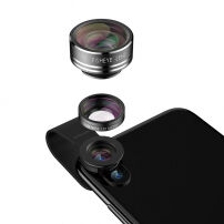 JOYROOM 3w1 zestaw obiektywów do aparatu fotograficznego rybie oko / makro obiektyw / szerokokątny obiektyw dla Apple iPhone