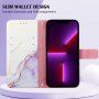 Marmurowe flip etui ze skóry PU dla iPhone XR - fioletowy