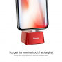 BASEUS aluminiowa podstawka do ładowania dla Apple iPhone - czerwona