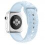 Silikonowy pasek z kwiatowym wzorem dla Apple Watch Ultra 49mm / 46mm / 45mm / 44mm / 42mm - pastelowy niebieski