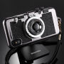 Stylowe etui w designu retro aparatu fotograficznego dla Apple iPhone XS / iPhone X - czarne