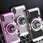 Stylowe etui w designu retro aparatu fotograficznego dla Apple iPhone XS / iPhone X - czarne