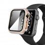 Ozdobiona kryształkami górskimi obudowa z hartowanym szkłem dla Apple Watch 40 mm - różowo-złoty