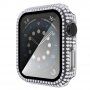 Ozdobiona kryształkami górskimi obudowa z hartowanym szkłem dla Apple Watch 40 mm - czyste