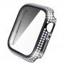 Ozdobiona kryształkami górskimi obudowa z hartowanym szkłem dla Apple Watch 45mm - czarne