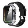 Ozdobiona kryształkami górskimi obudowa z hartowanym szkłem dla Apple Watch 45mm - czarne