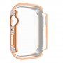 Ozdobiona kryształkami górskimi obudowa z hartowanym szkłem dla Apple Watch 45mm - różowo-złoty