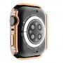 Ozdobiona kryształkami górskimi obudowa z hartowanym szkłem dla Apple Watch 45mm - różowo-złoty