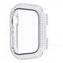 Ozdobiona kryształkami górskimi obudowa z hartowanym szkłem dla Apple Watch 45mm - czyste