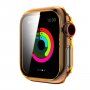 Przezroczysta obudowa z hartowanym szkłem dla Apple Watch 40 mm - pomarańczowe