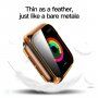 Przezroczysta obudowa z hartowanym szkłem dla Apple Watch 40 mm - pomarańczowe