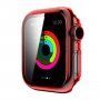 Przezroczysta obudowa z hartowanym szkłem dla Apple Watch 40 mm - czerwony