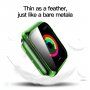 Przezroczysta obudowa z hartowanym szkłem dla Apple Watch 40 mm - neonowa zieleń