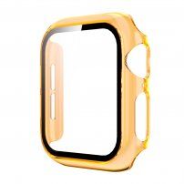 Przezroczysta obudowa z hartowanym szkłem dla Apple Watch 44mm - pomarańczowe