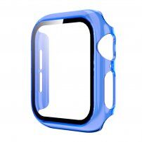 Przezroczysta obudowa z hartowanym szkłem dla Apple Watch 44mm - niebieskie