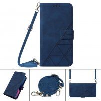 Etui z flip i paskiem na ramię dla iPhone X / XS - niebieskie