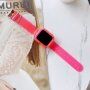 Etui z przezroczystym paskiem dla Apple Watch 45mm / 44mm / 42mm - neonowy róż