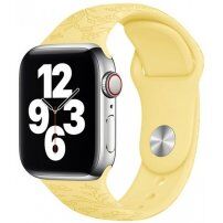 Silikonowy pasek z kwiatowym wzorem dla Apple Watch Ultra 49mm / 46mm / 45mm / 44mm / 42mm - pastelowy żółty