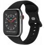 Silikonowy pasek z klamrą motylkową dla Apple Watch Ultra 49mm / 46mm / 45mm / 44mm / 42mm - czarny