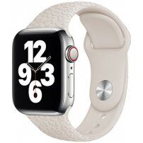 Silikonowy pasek z wzorem lamparta dla Apple Watch Ultra 49mm / 46mm / 45mm / 44mm / 42mm - beżowe