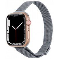 Cienki metalowy pasek Milanese pull dla Apple Watch Ultra 49 mm / 45 mm / 44 mm / 42 mm - szary