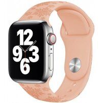 Silikonowy pasek ze wzorem płatka śniegu dla Apple Watch Ultra 49mm / 46mm / 45mm / 44mm / 42mm - pastelowy pomarańczowy
