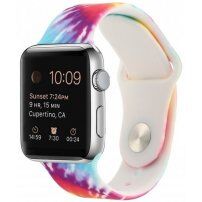 Silikonowy pasek z batikowym wzorem dla Apple Watch Ultra 49mm / 46mm / 45mm / 44mm / 42mm - tęcza