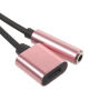 Redukcja z lightning złącza do jednoczesnego podłączenia słuchawek i ładowarki dla iPhone - różowo-złota