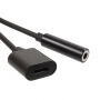 Redukcja z lightning złącza do jednoczesnego podłączenia słuchawek i ładowarki dla Apple iPhone - czarna