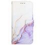 Marmurowe flip etui ze skóry PU dla iPhone 13 Pro - fioletowy